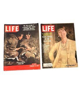 Vintage LIFE Magazine Lot 1956 & 1963 Mid Century Ads Fashion Mafia Eskimo Featu